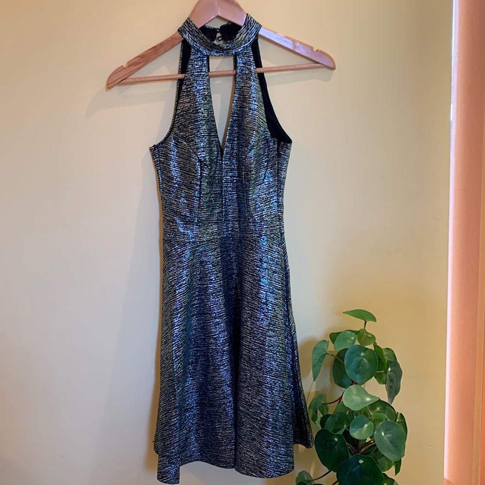 Lipsy London Metallic Skater Dress